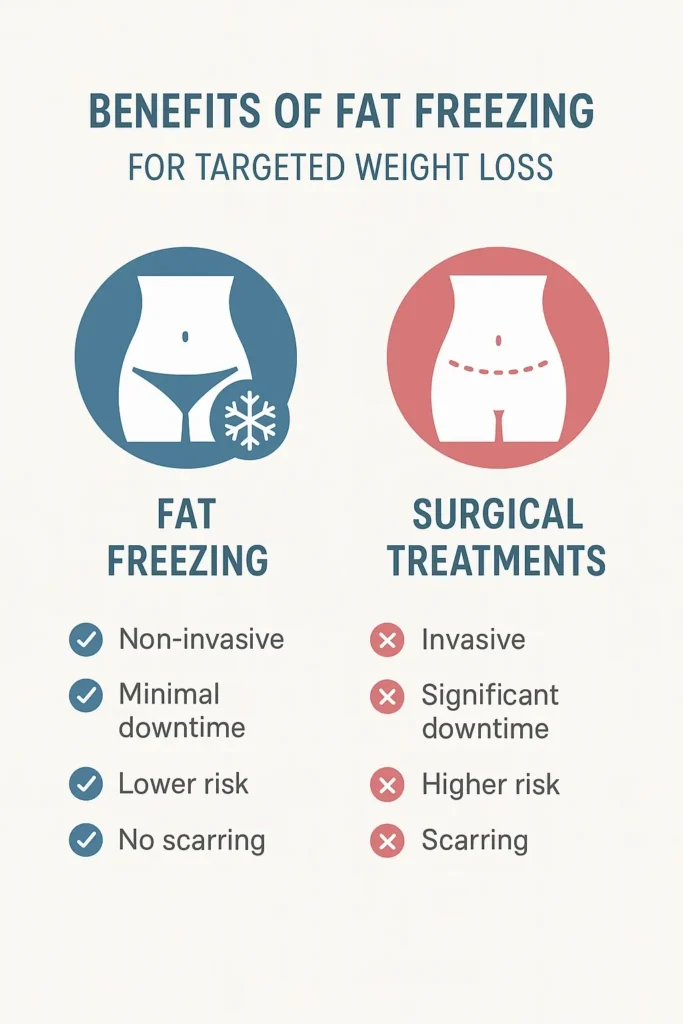 graphic showing the benefits of fat freezing Royal Wootton Bassett