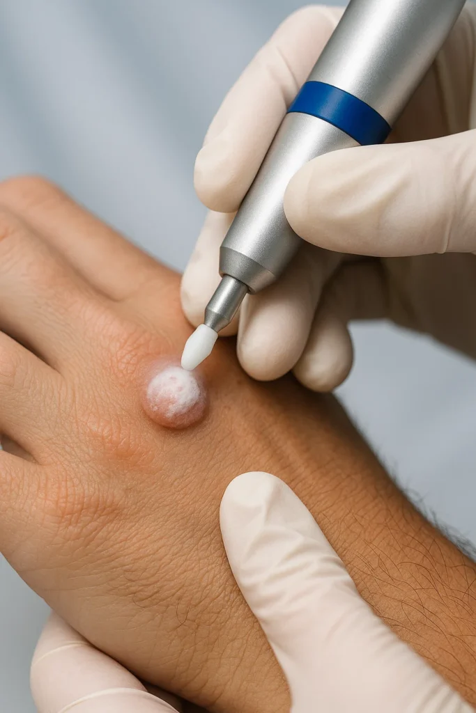 example of wart removal Royal Wootton Bassett using cryopen